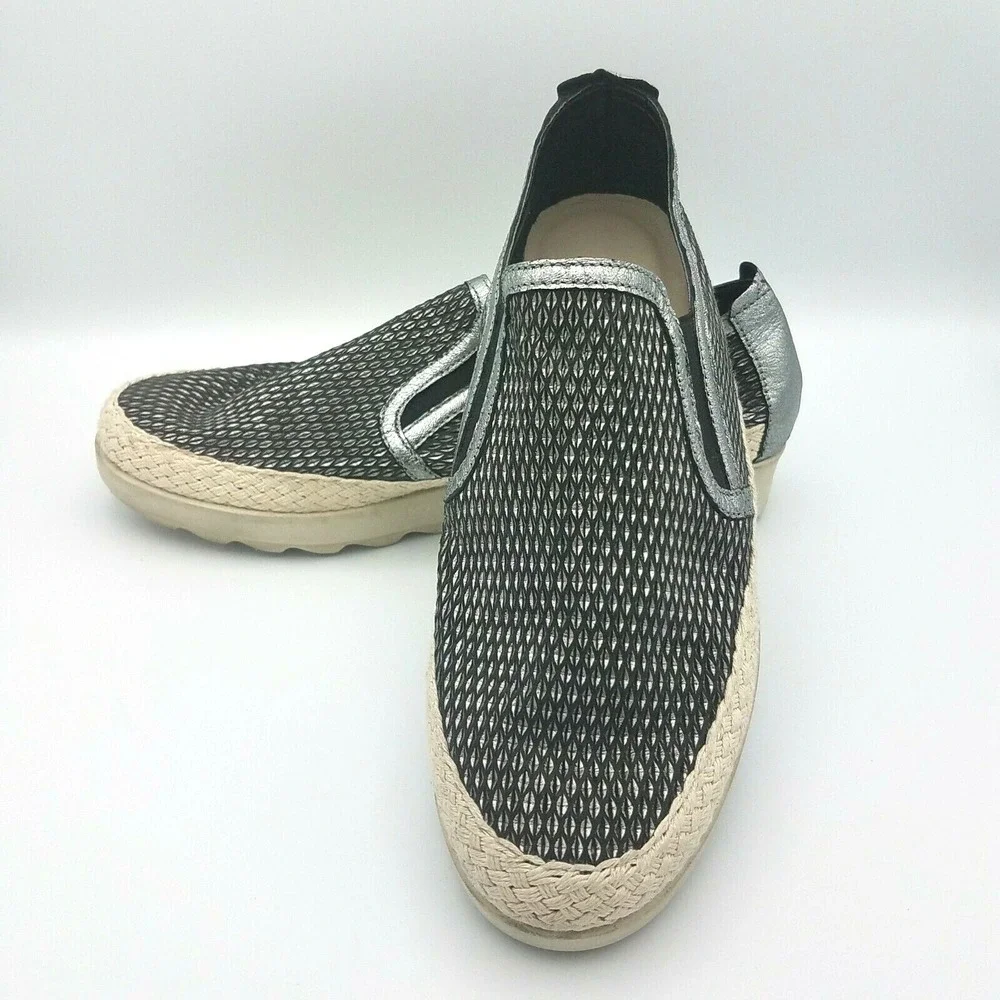 Espadrille Slip On Womens Sneaker The‎ Flexx 7 Call Me Black Silver Shimmer Shoe
